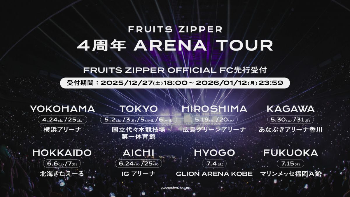 FRUITS ZIPPER ARENA TOUR 2026