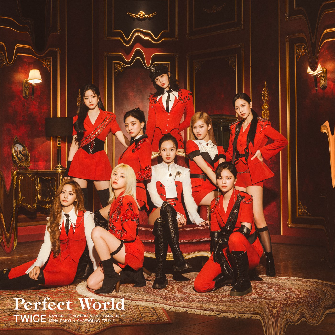 TWICE、JAPAN 3rd ALBUM『Perfect World』新ビジュアル解禁! ~崩れ落ちていく背景を背に、自信に満ち溢れた表情でこちらを見る姿から、どんな状況にも動じない“強い女性”を表現!~