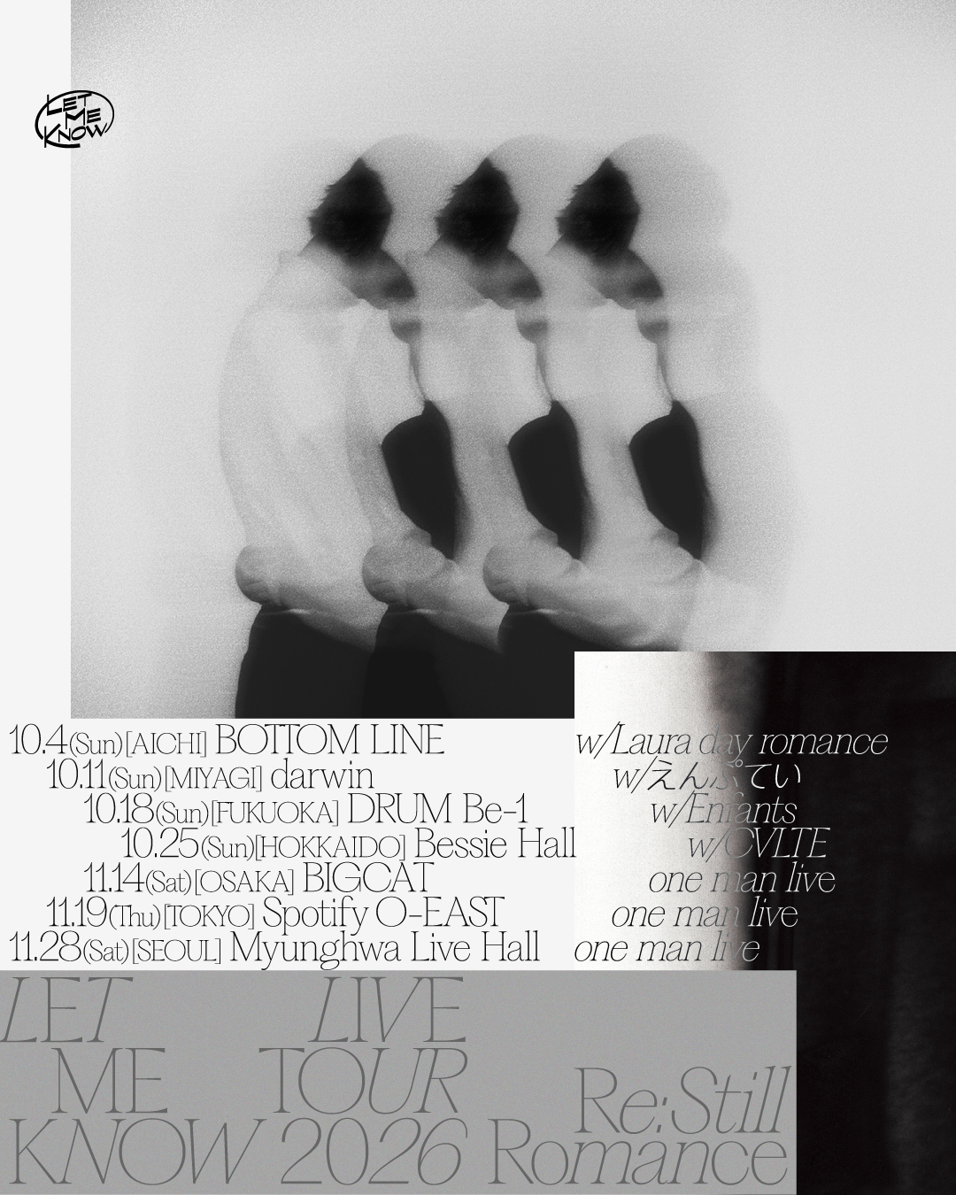 LET ME KNOW『LET ME KNOW LIVE TOUR 2026  -Re: Still Romance-』への出演が決定！