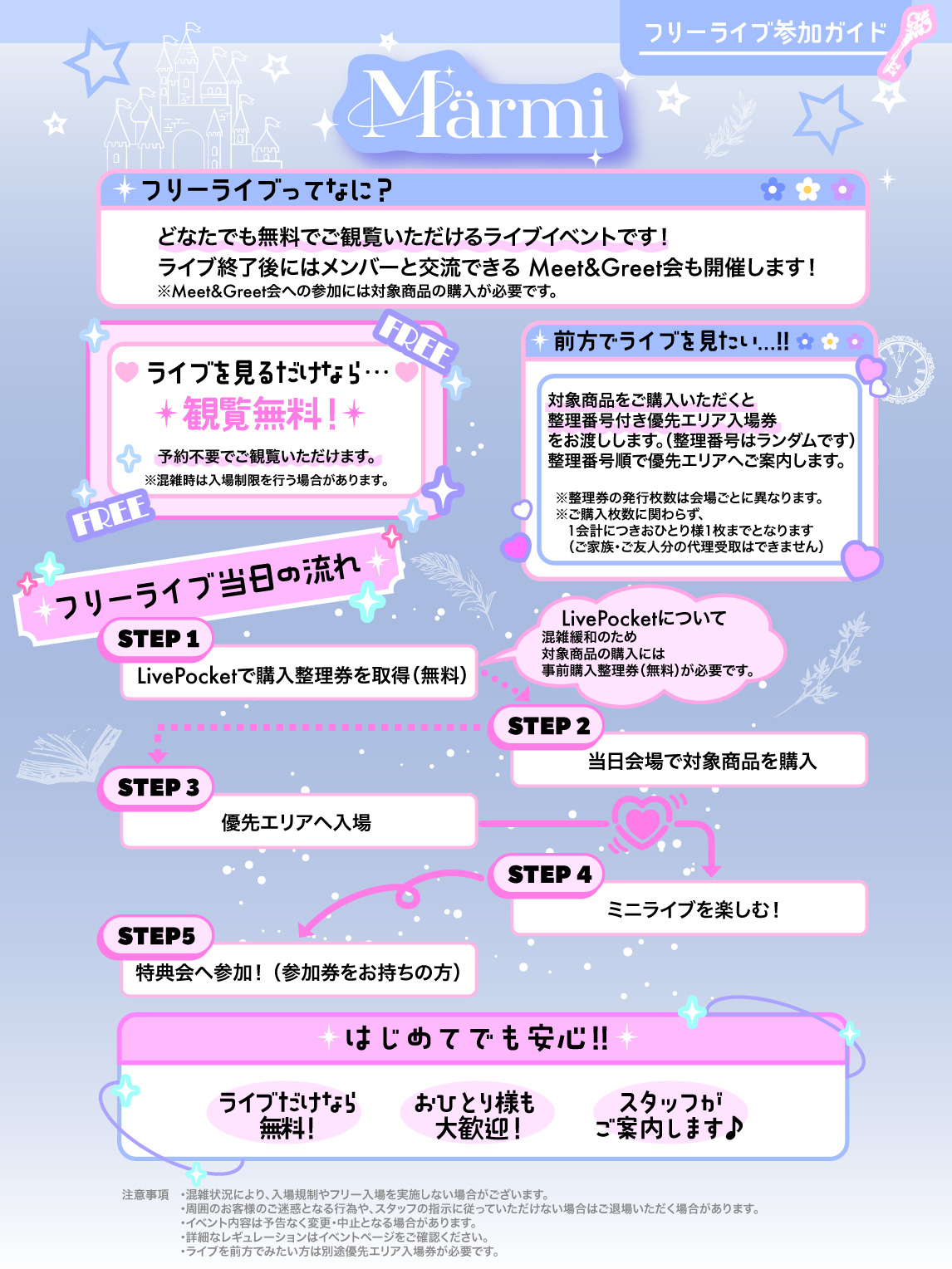 フリーライブ・特典会についてのご案内