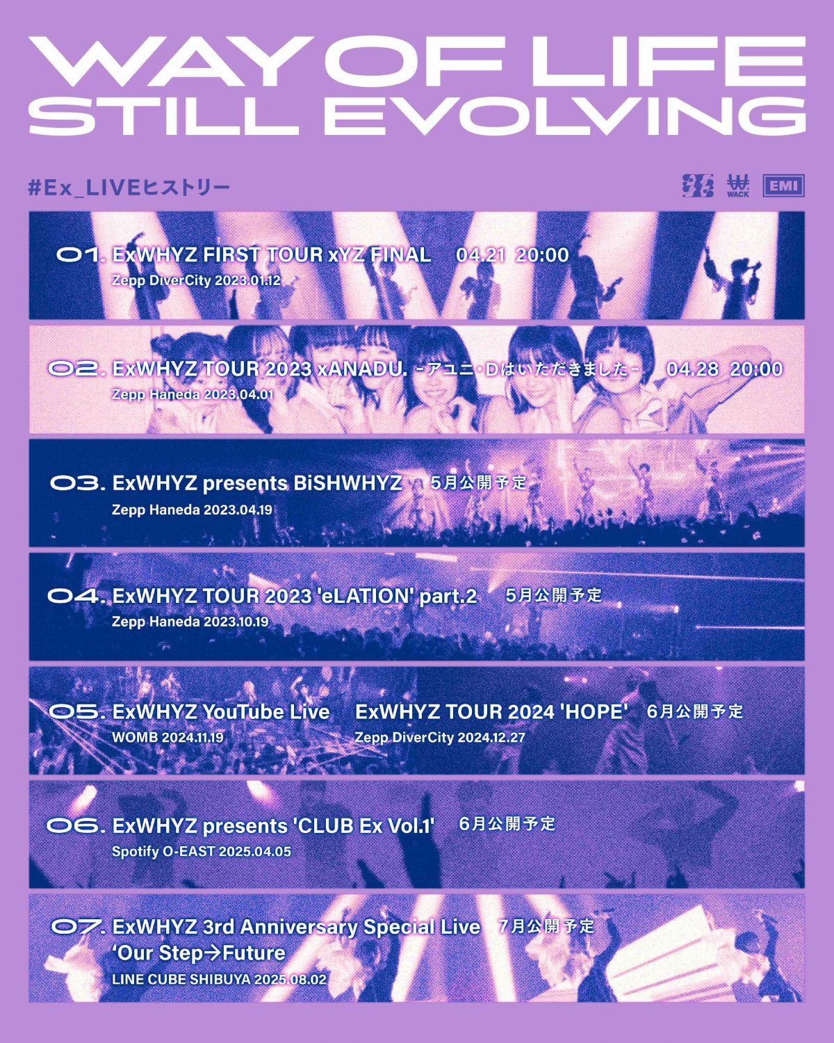 フルライブ映像合計8本を3公開する企画「Ex_LIVEヒストリー」始動！