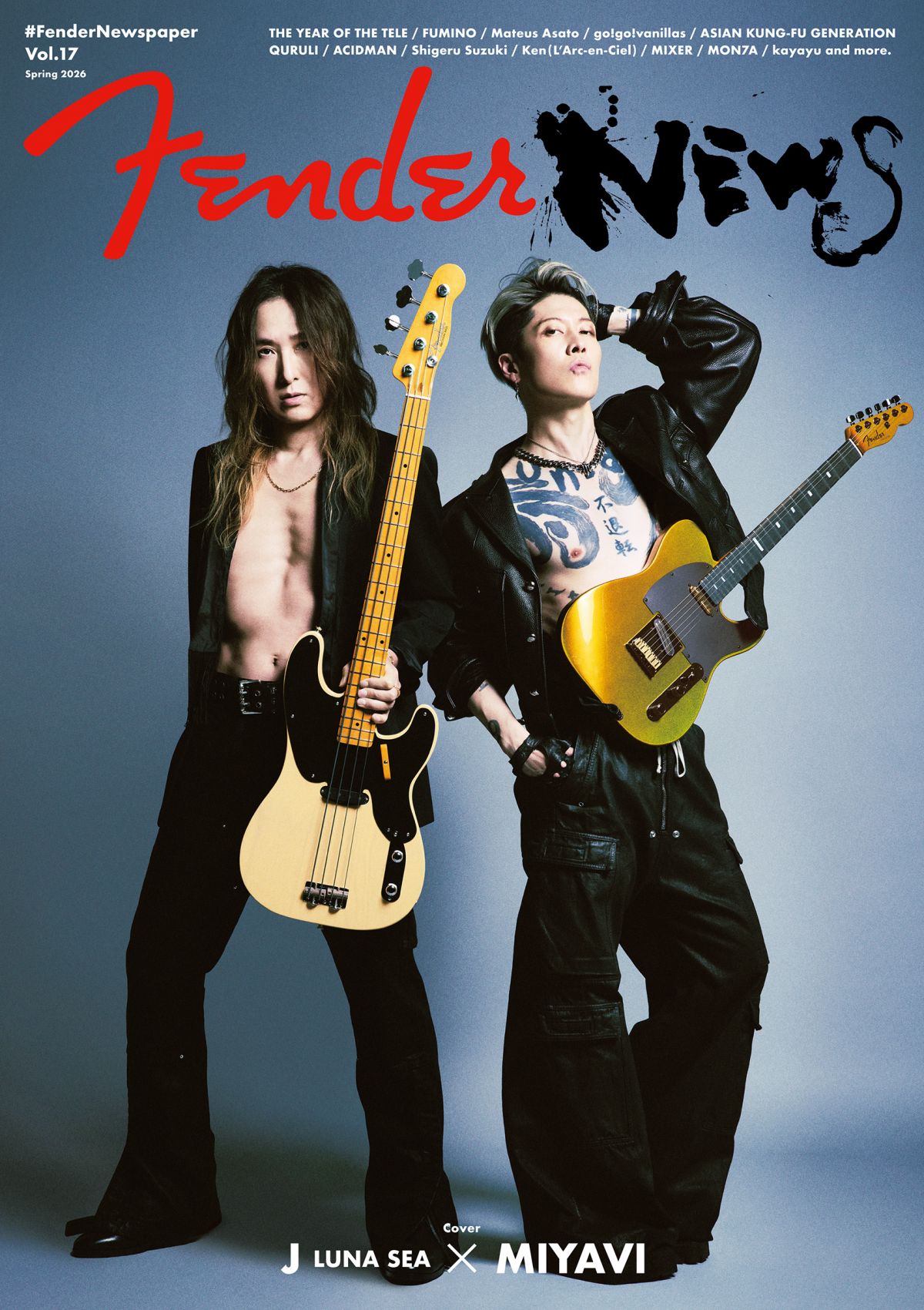 【Fender第一弾】J（LUNA SEA）× MIYAVI、FenderNews Web版公開！