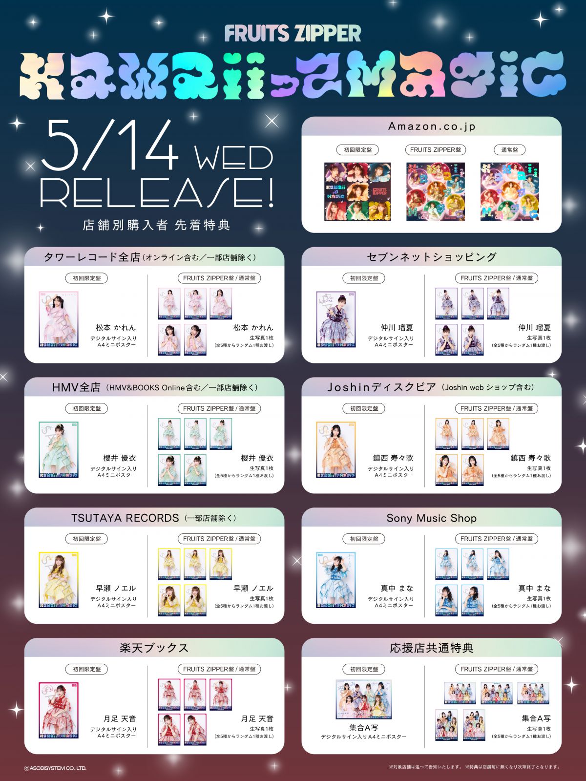 FRUITS ZIPPER 5月14日（水）3rdシングル CD発売決定！ ※5/1更新